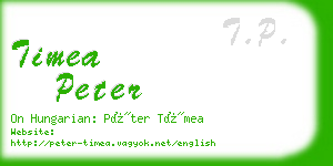 timea peter business card